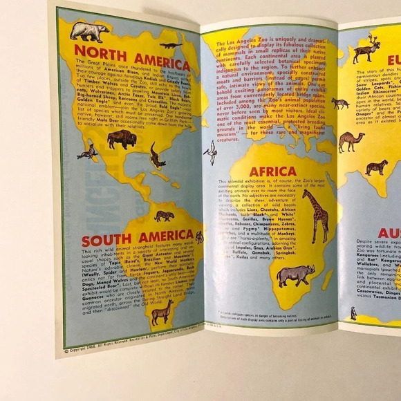 Vintage Los Angeles  Zoo Travel Guide Brochure California - Picture 4 of 10